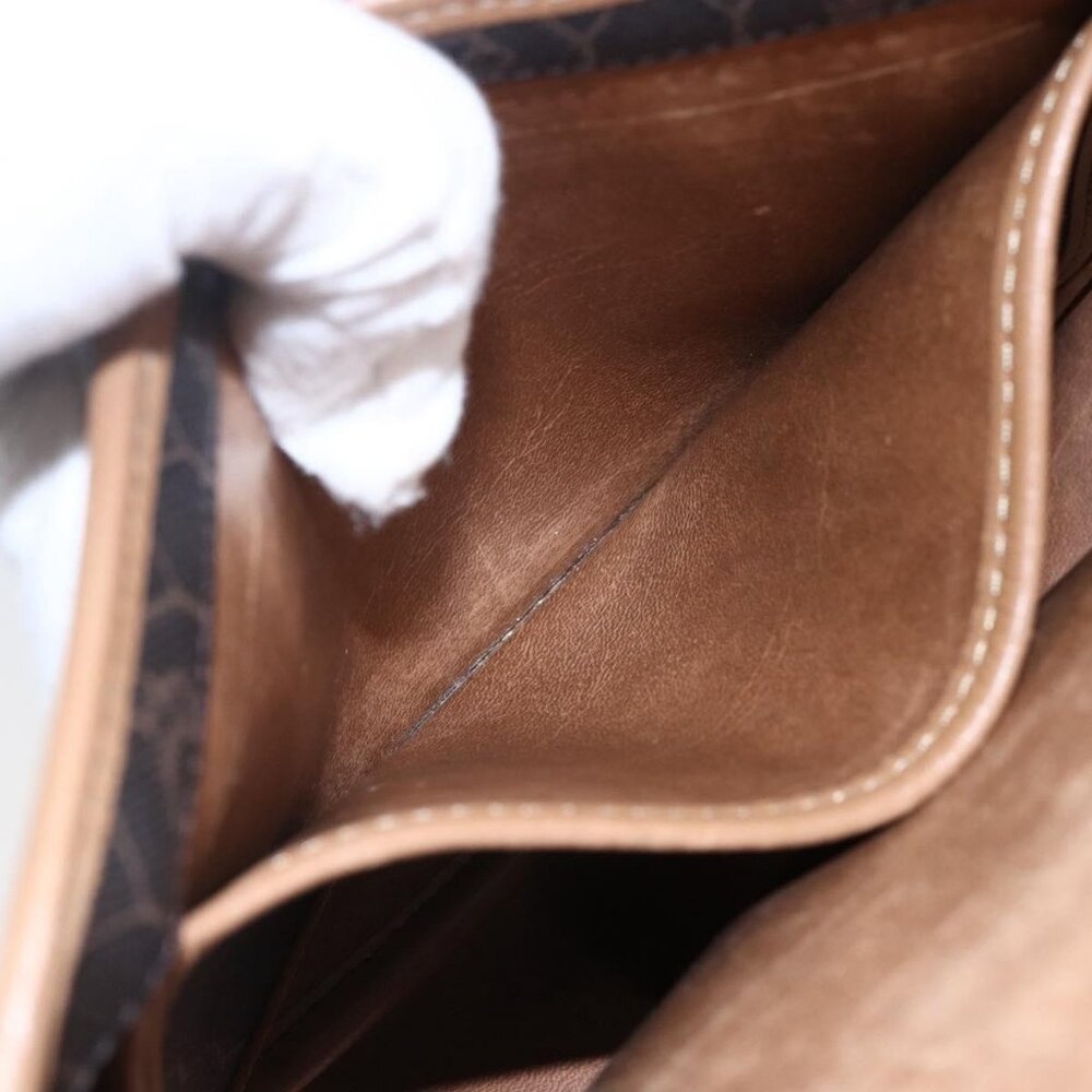 Authentic Christian Dior Honeycomb Canvas Shoulder Bag PVC Black Brown gold - Picture 4 of 16